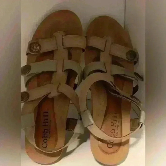 Cobb Hill By New Balance Womens Sz 8 Leather Embellished Wedge Strap Sandals - Picture 4 of 14